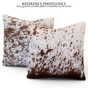 18x18 Genuine Cowhide Pillow Covers Chocolate Brown Double Sided Highlands Cowhide Pillow Set Of Two Chocolate White Speckled
