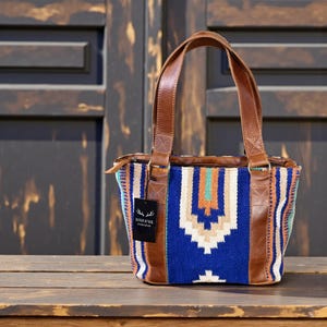 Southwestern Wool Saddle Blanket Tote Bag – Dakota Leather Boho Purse Western Purse