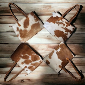 Genuine Cowhide Large Saddle Tote Highlands Cowhide Tote Bag