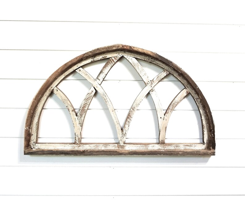 Farmhouse Half Moon Wooden Wall Window Arch 2 Sizes Wood