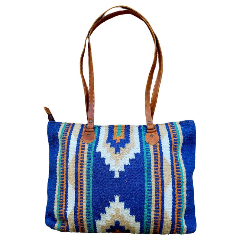 Bundle Deal-Dakota Wool Southwestern Boho Aztec Large Weekender Duffel Bag + Dakota Large Handwoven Wool Boho Tote