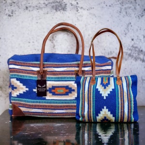 Bundle Deal-Dakota Wool Southwestern Boho Aztec Large Weekender Duffel Bag Dakota Large Handwoven Wool Boho Tote image 1