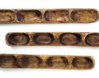 Handcrafted Extra Long Wood Dough Bowl, Rustic Farmhouse Centerpiece