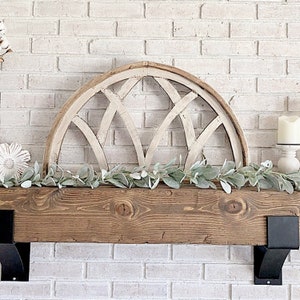 Farmhouse Half Moon Wooden Wall Window Arch -2 Sizes- Wood Cathedral Window Mountain Ridge