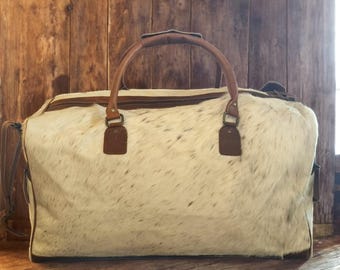 Cowhide Weekender Duffel Bag, Highlands Saddle Leather, Large