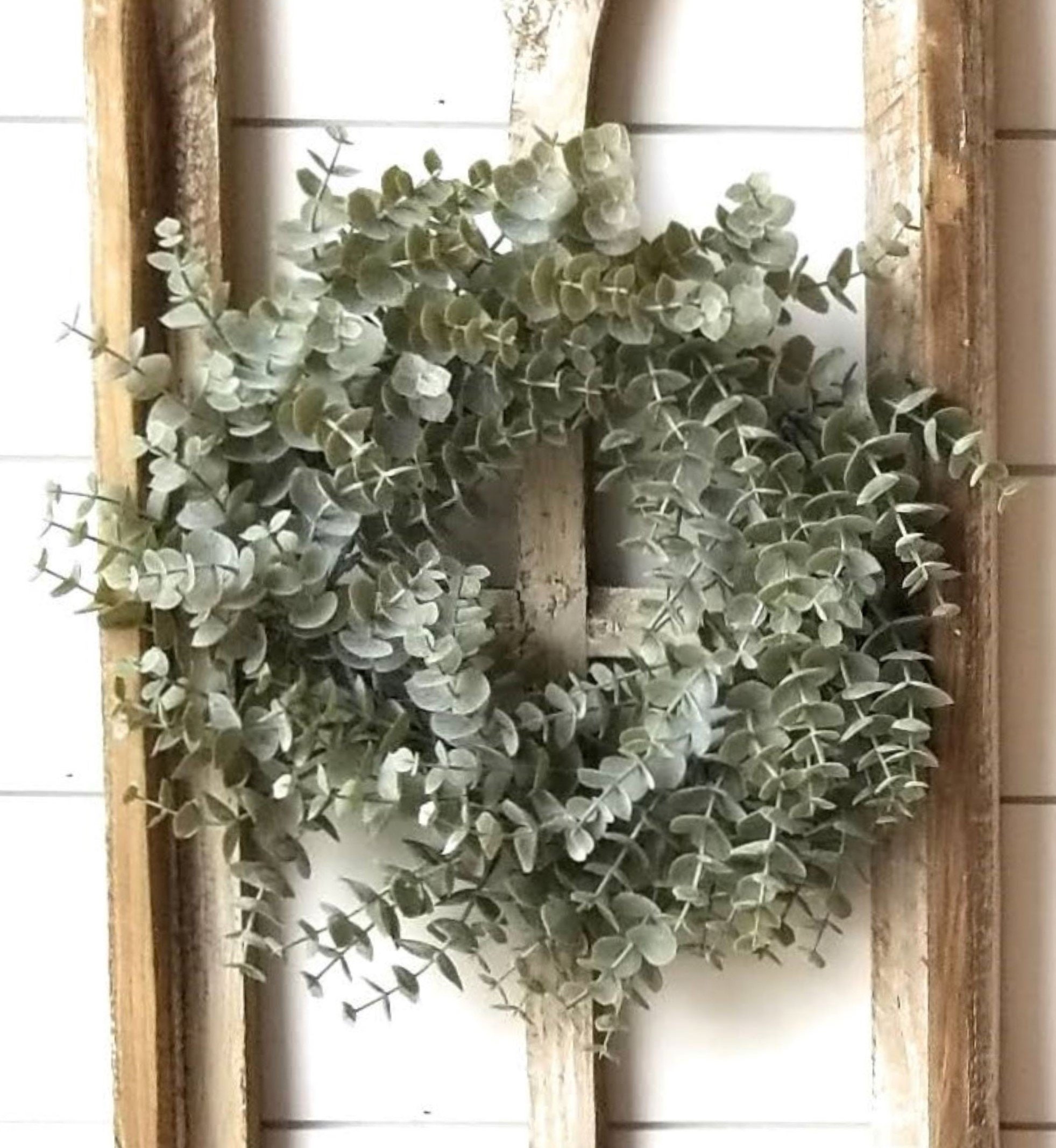 Mini Eucalyptus Wreath, Small Window Wreath, Farmhouse Wreath 