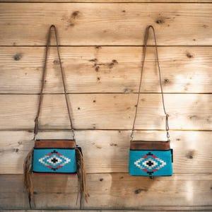Catalina Handcrafted Saddle Blanket And Vintage Leather Crossbody
