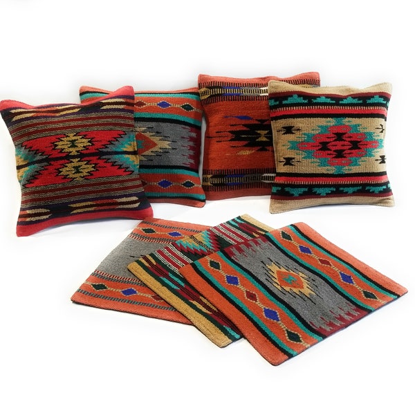 Southwestern Aztec Pillow Covers- Assorted Colors- 18 X 18 Throw Pillow