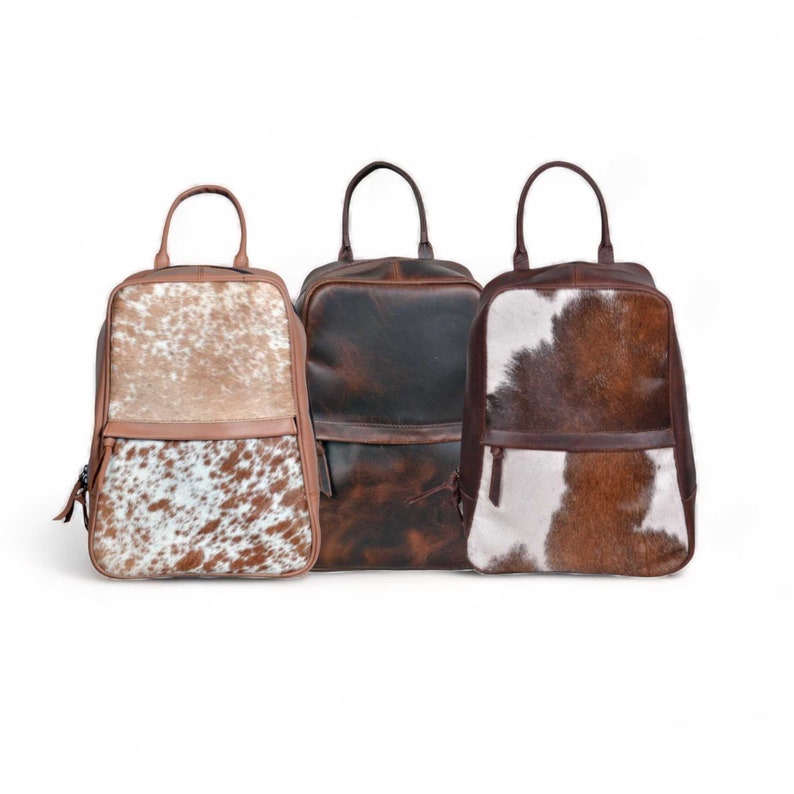 Highlands Mini Leather Backpack Cowhide Backpack - Ranch Junkie Mercantile LLC