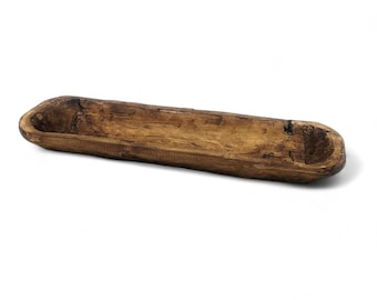 18"-21.5" Baguette Dough Bowl Three Colors, The New Dawn Decorative Wood Bowl, Table Center Piece, Wood Bowl + Moss Balls