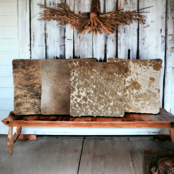 Cowhide Pillow Etsy