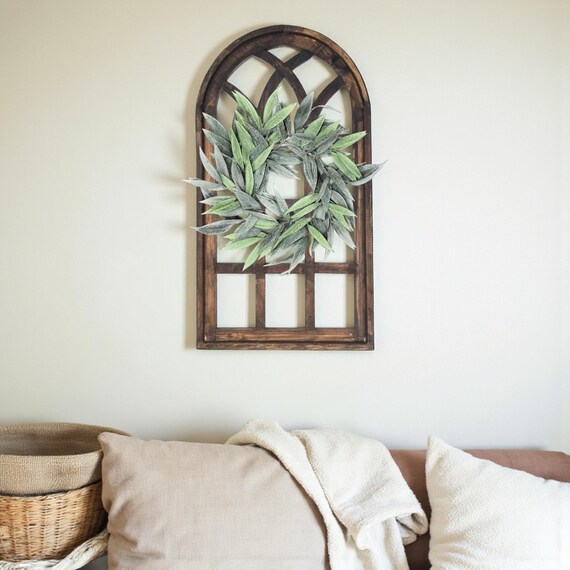 44 Inch Wood Cathedral Window Frame – Farmhouse Wall Décor Sunset Grove