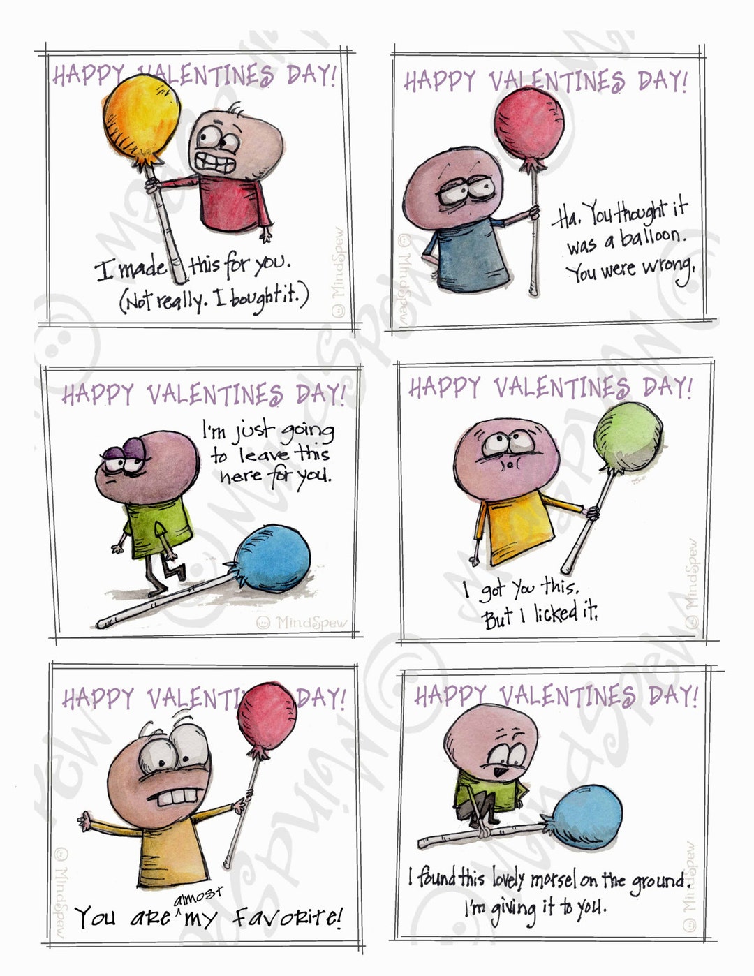 Funny Kids Valentines Printable, .. INSTANT Download, Printable Art ...