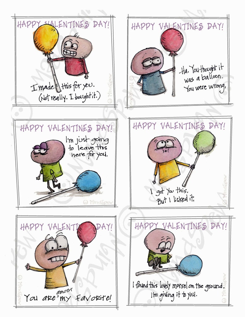 Funny Kids Valentines Printable, .. INSTANT Download, Printable Art ...