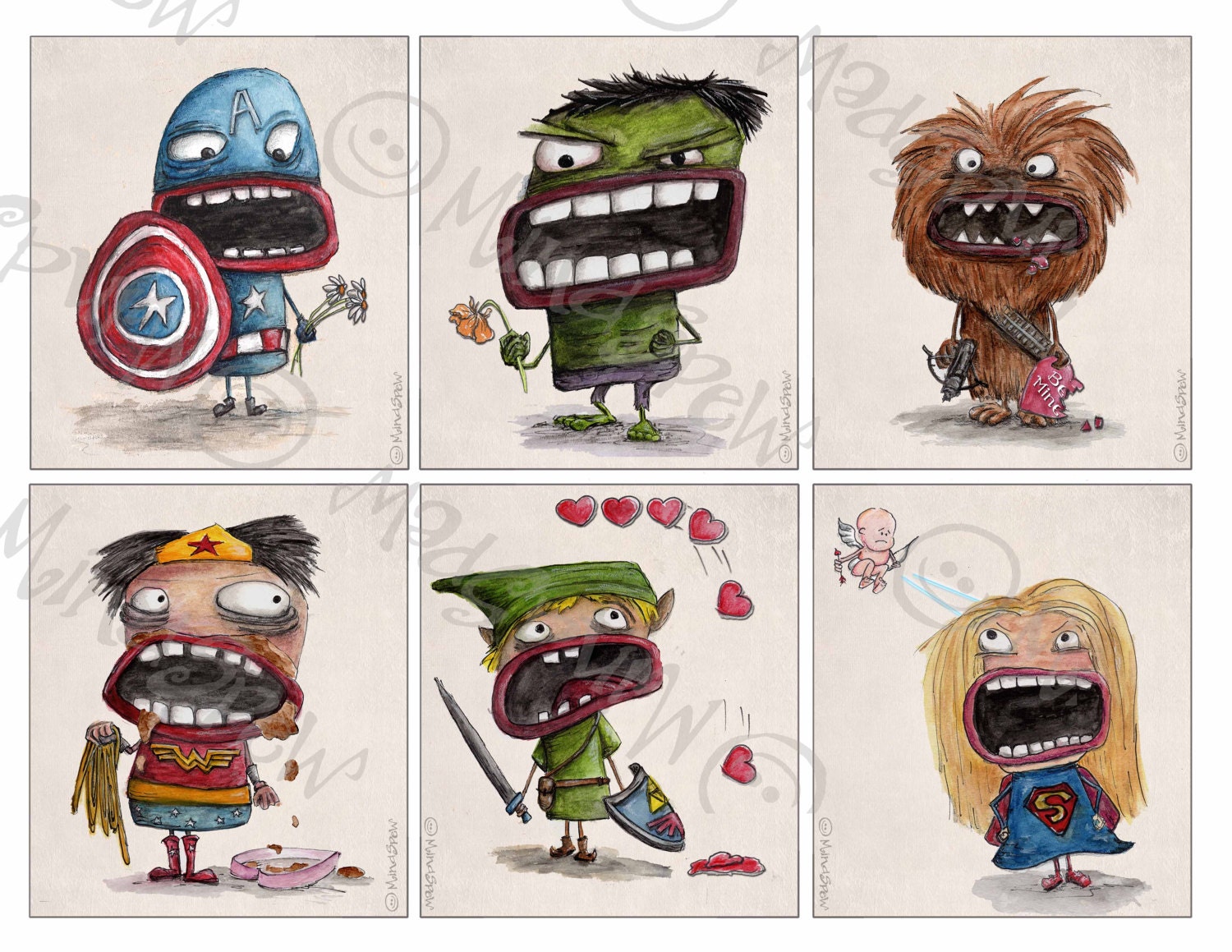 SUPERHERO Valentines Day Cards PRINTABLE Art Digital - Etsy