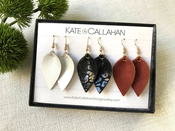 Small leather earrings deals