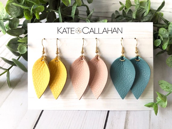 Custom leather earrings best sale