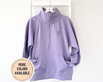 KC Ladies Half-Zip with Font Pouch Pocket, Kansas City Sweatshirt, KC Sweatshirt, Kansas City Athleisure