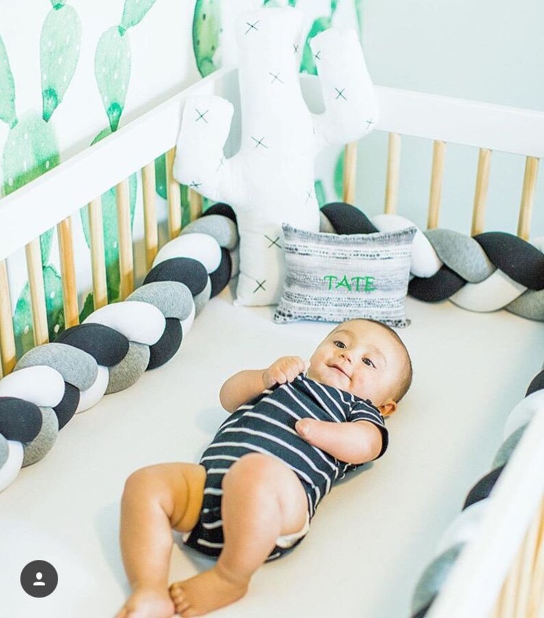 Braided Crib Bumper knot Cushion Knot Pillow Bolster Etsy