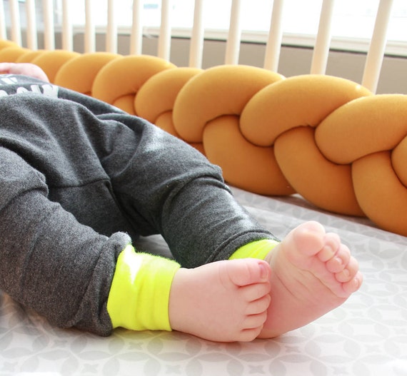 Mustard Yellow Braided Crib Bumper Knot Pillow Knot Etsy