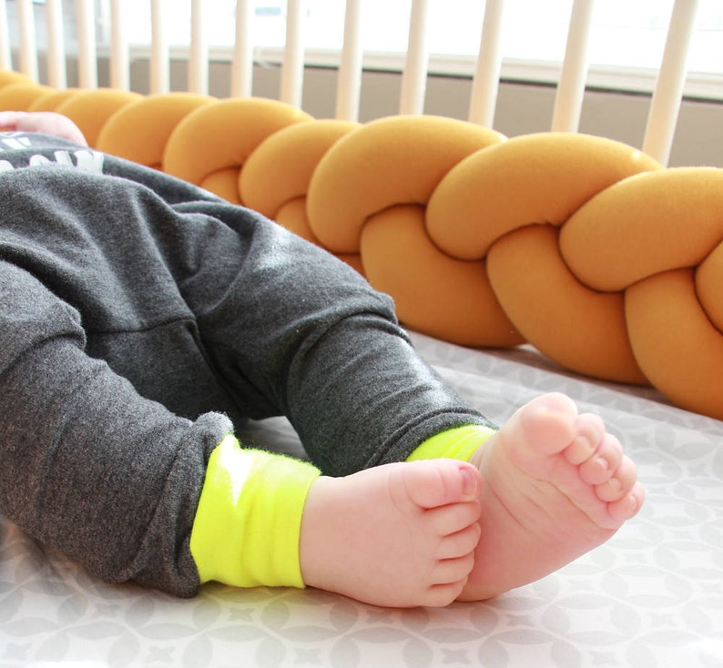 Mustard Yellow Braided Crib Bumper Knot Pillow Knot | Etsy