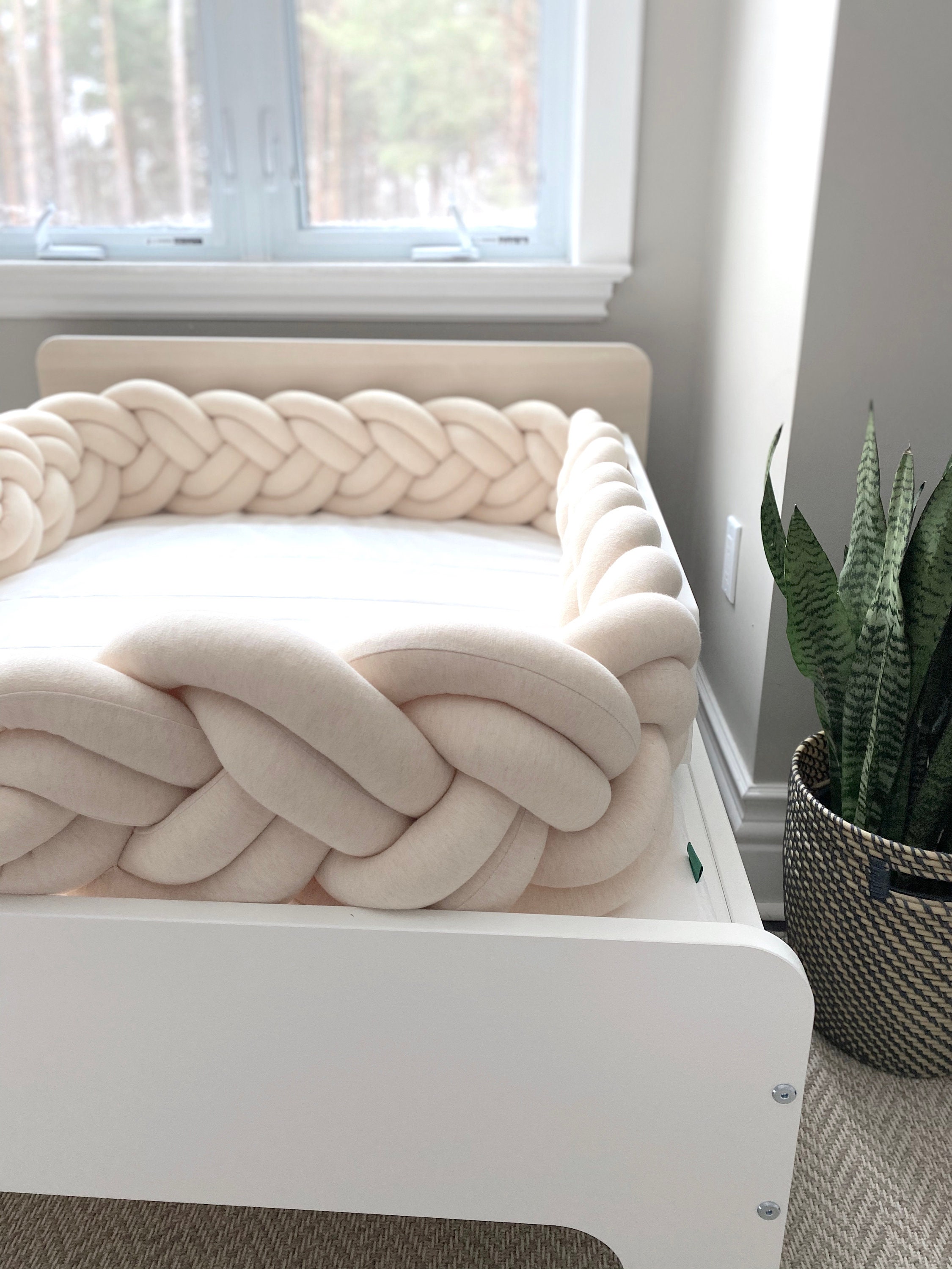 Double Braided Toddler Bed Bumper Knot Cushion Bumper Pad Etsy