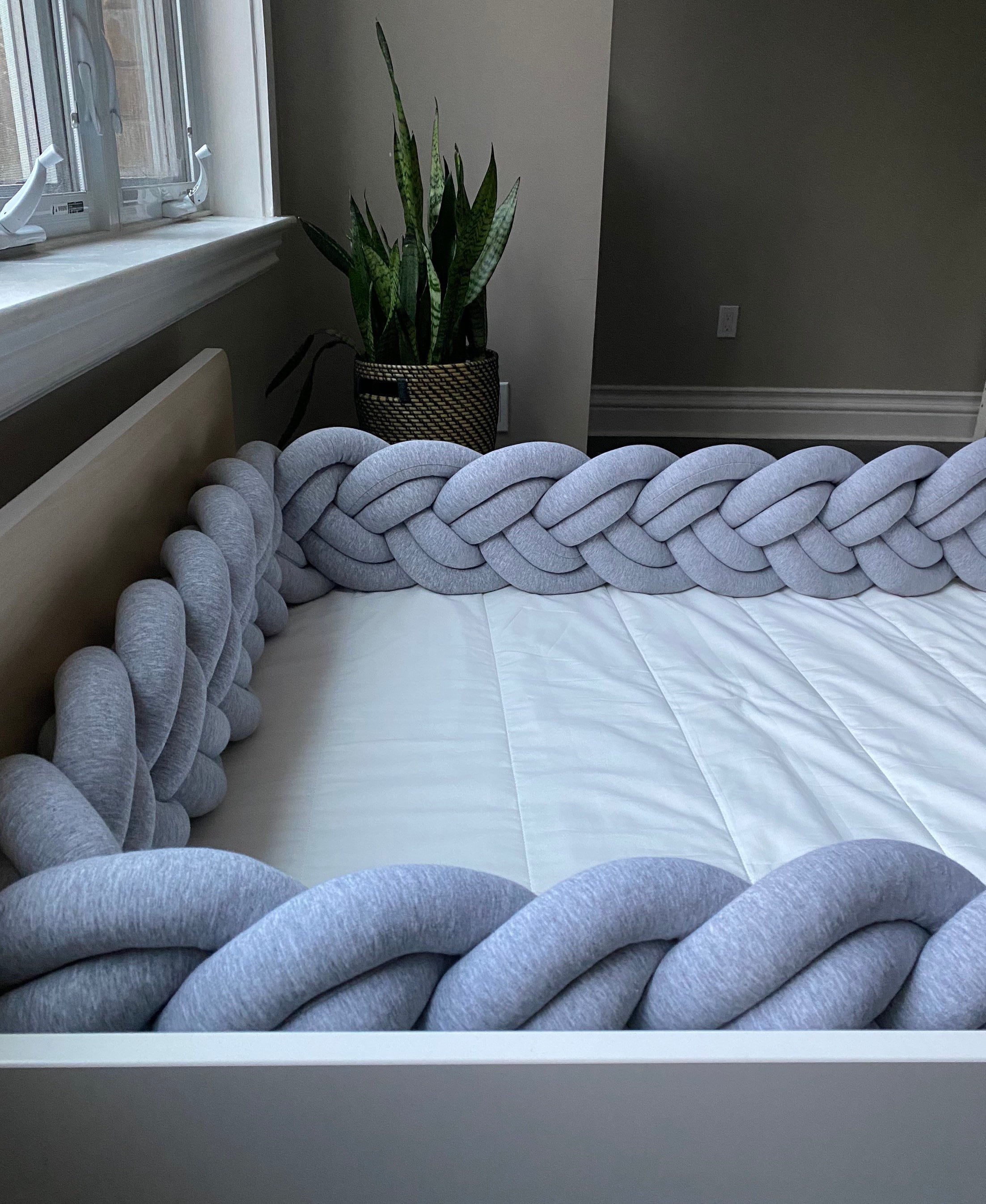 Double Braided Toddler Bed Bumper Knot Cushion Bumper Pad Etsy