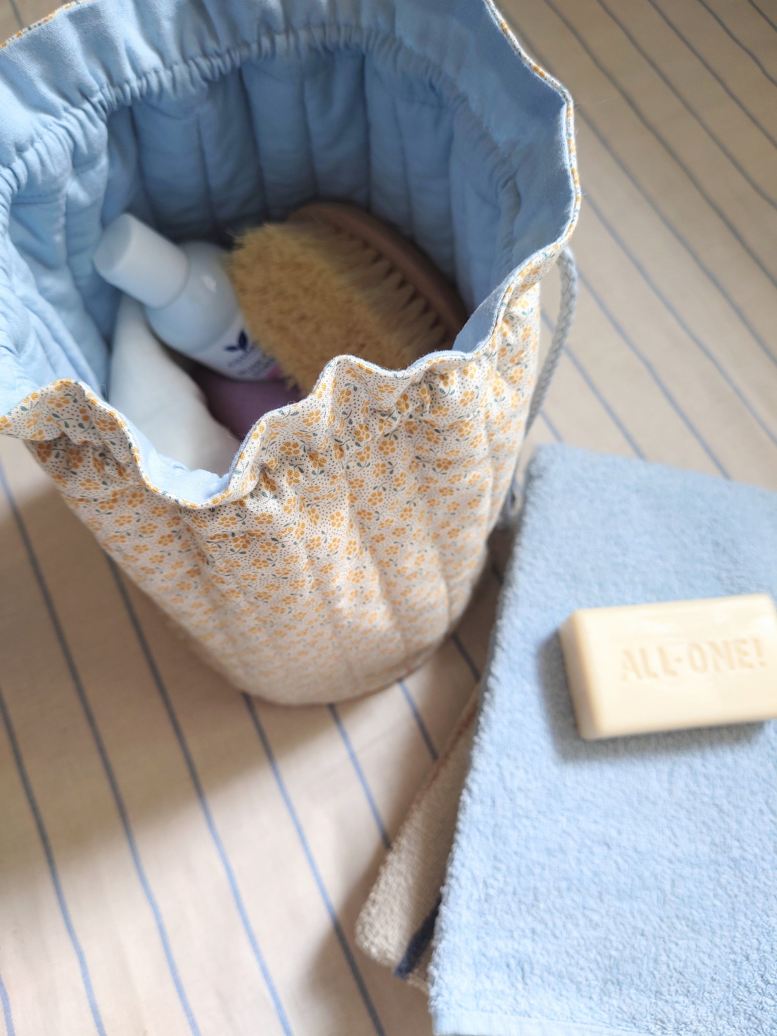Quilted Toiletry Bag, Baby Essentials Bag, Quilted Drawstring Closure ...