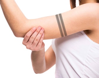 Tribal Celtic Armband Temporary Tattoo - Waterproof, Lasts 1 Week, Black Body Art (19.7x4.3 Cm) 7 thumbnail image