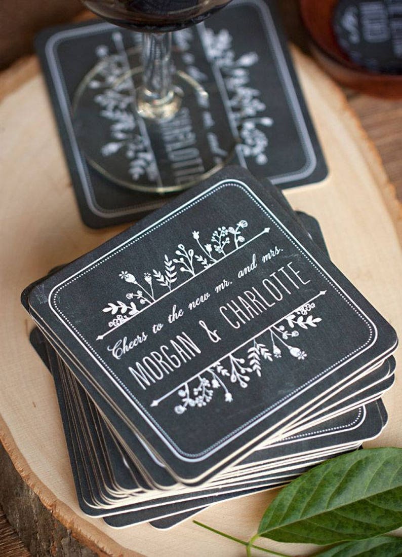 Wedding Coasters Custom Personalized Drink Coaster Etsy