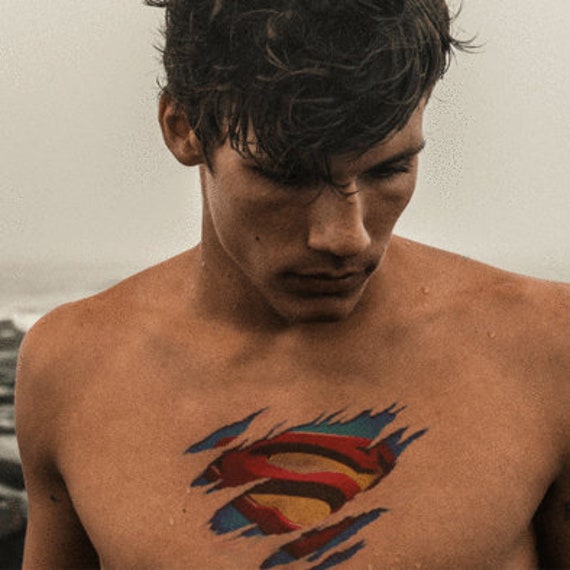 Superman Temporary Tattoo Fake Tattoos - Etsy UK Superman Temporary Tattoo Fake Tattoos - Etsy UK