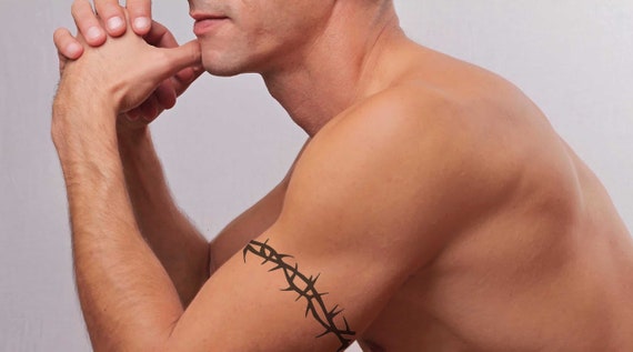 Crown of Thorns Armband Fake Tattoo Temporary Tattoos Design - Etsy