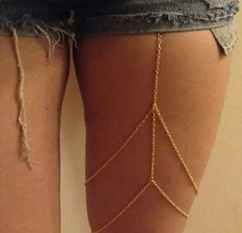 Gold Leg Chain Body Chain Thigh Chain Harness Body Etsy