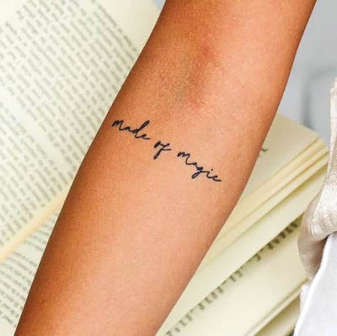 Made of Magic Script Temporary Tattoo - Etsy Made of Magic Script Temporary Tattoo - Etsy