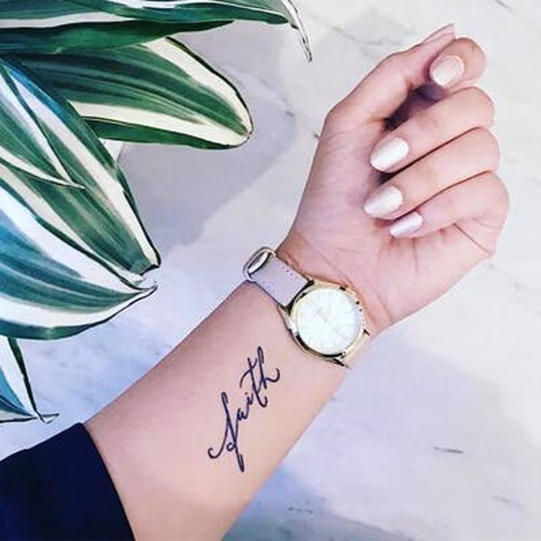 Faith Script Font Temporary Tattoo - Etsy