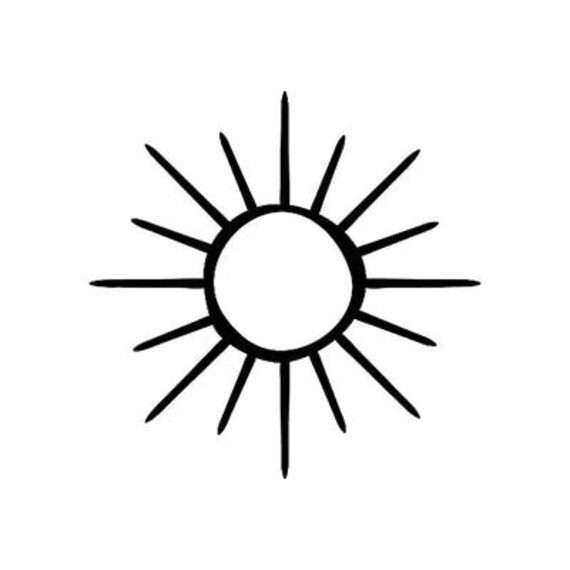 Simple Sun Fake Temporary Tattoo - Etsy