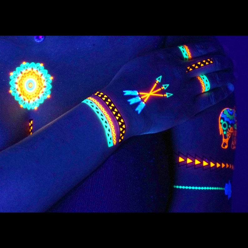 Glow in the Dark Temporary Tattoos 10 Designs - Etsy Canada
