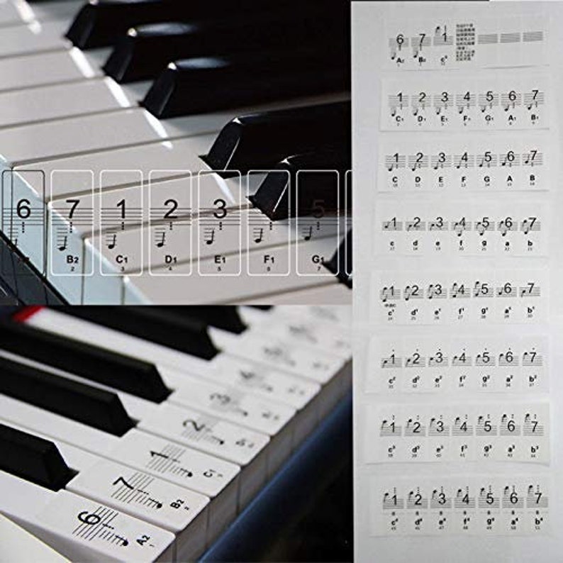 Piano Stickers Clear Keyboard 88 Keys Learn Piano Etsy