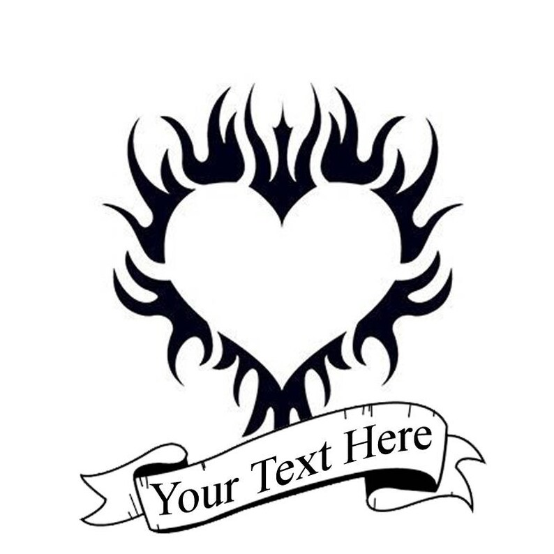 Custom Tribal Heart Tattoo add text to fake tatoo | Etsy