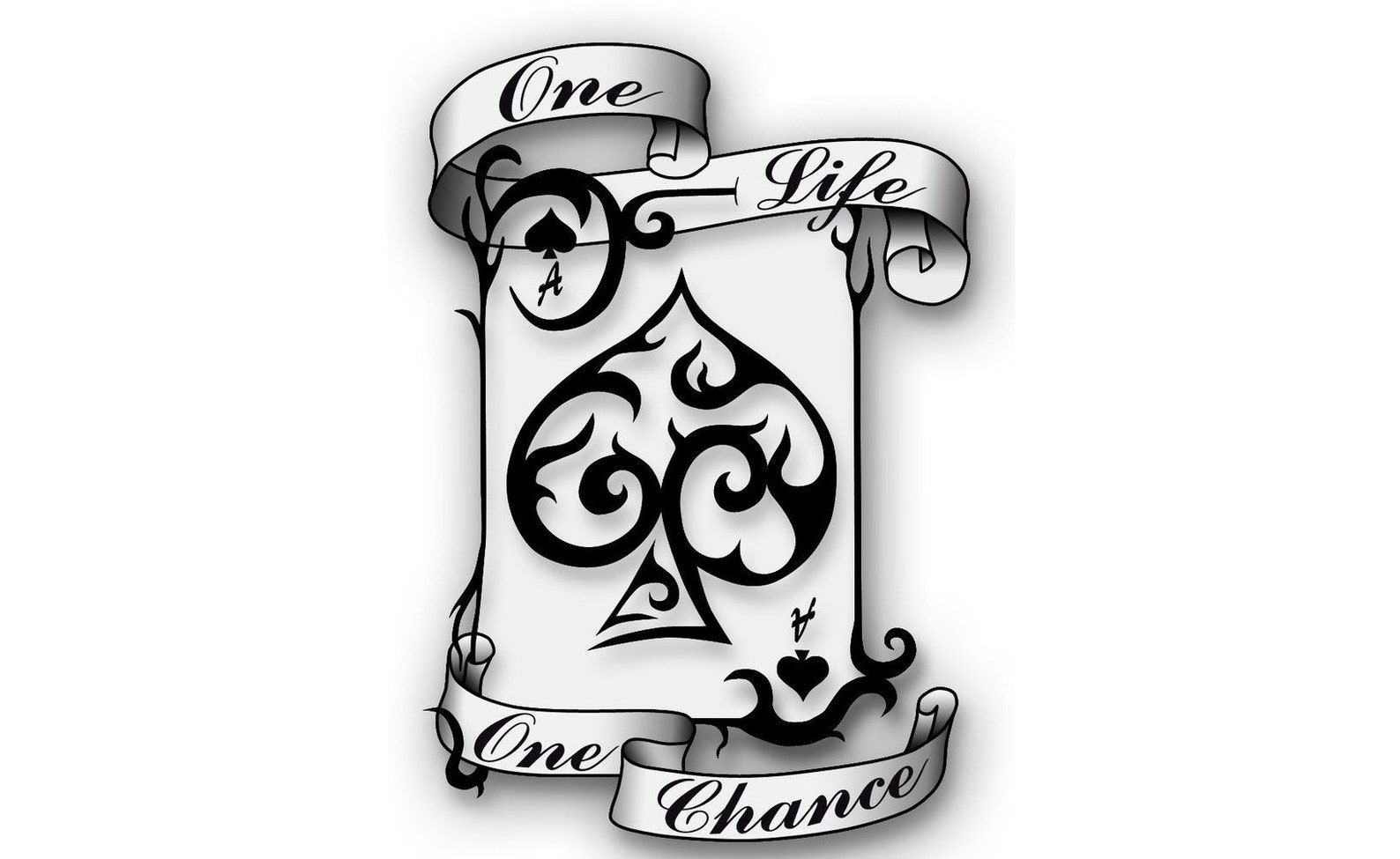 One Life One Chance Ace of Spades Temporary Tattoo Fake Tattoos Etsy