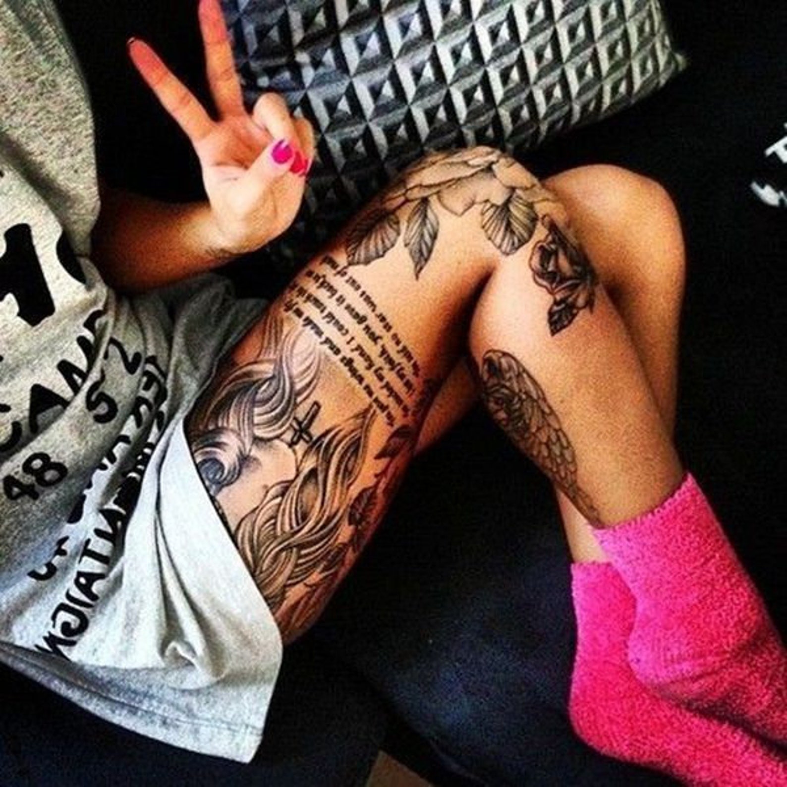 Custom Tribal skull Tattoo add text to fake tatoo Etsy