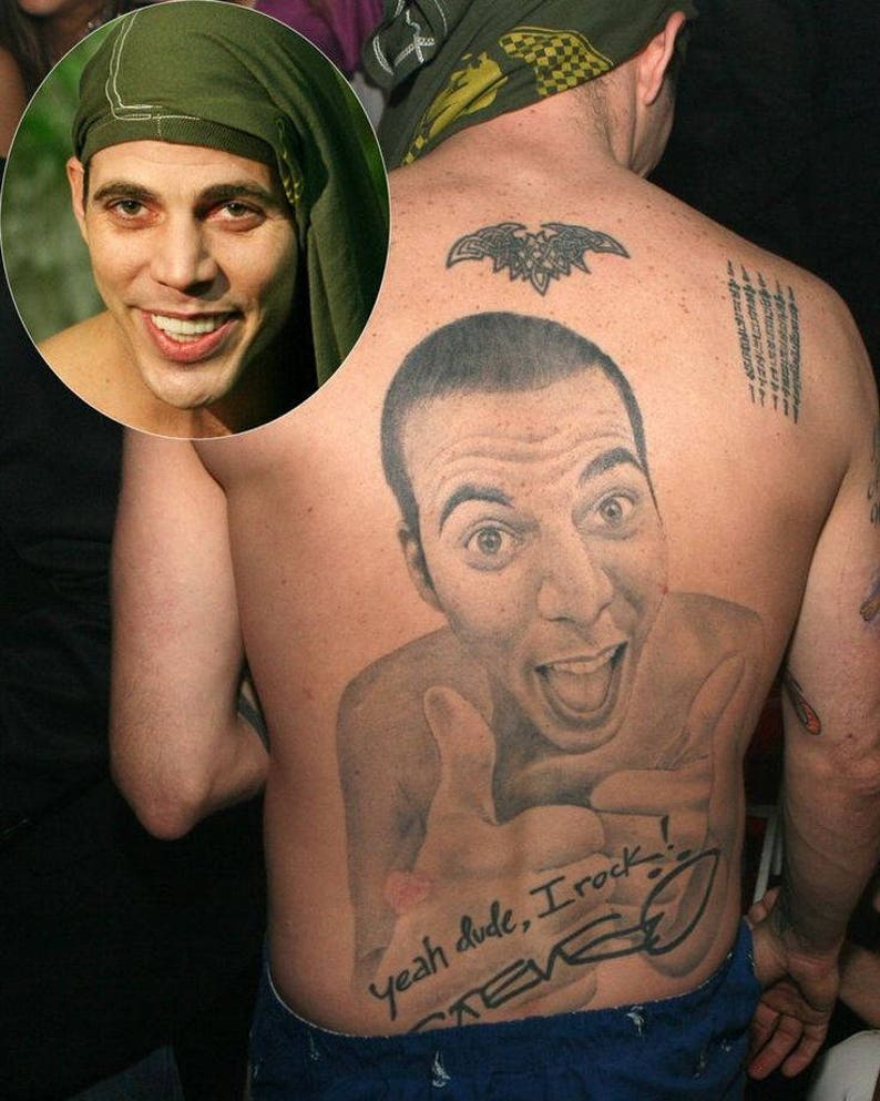 Steve O Halloween Temporary Tattoo back costume image 1