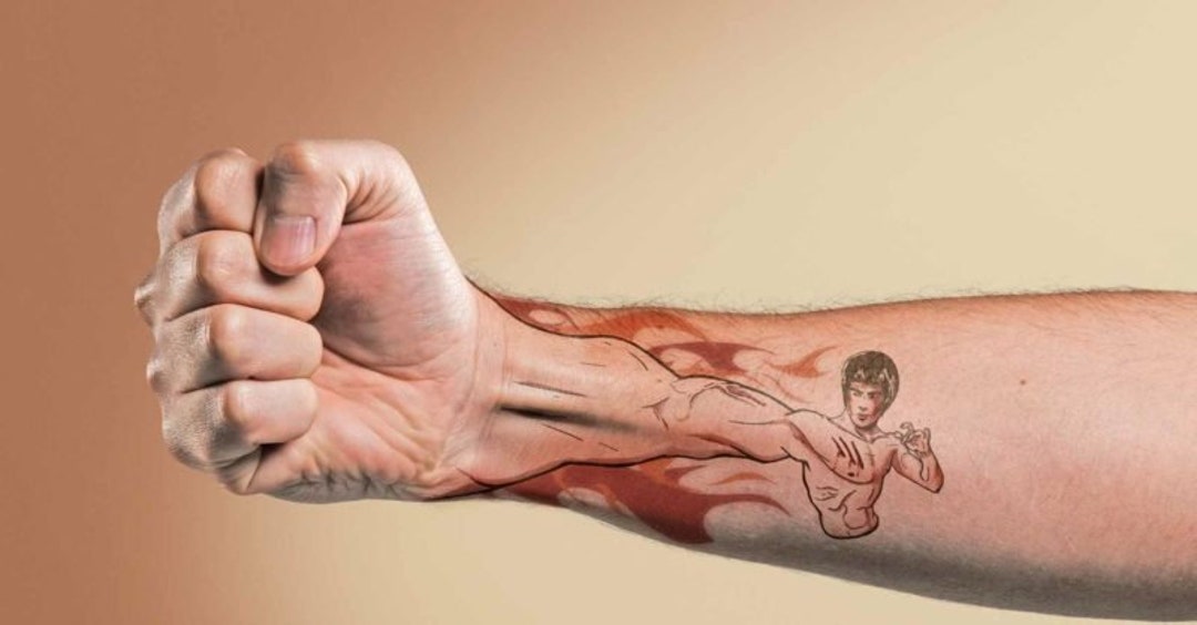 Funny Bruce Lee Tattoo - Etsy