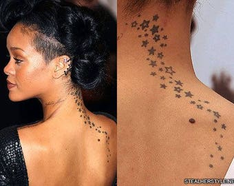 Rihanna Halloween Temporary Tattoo neck costume