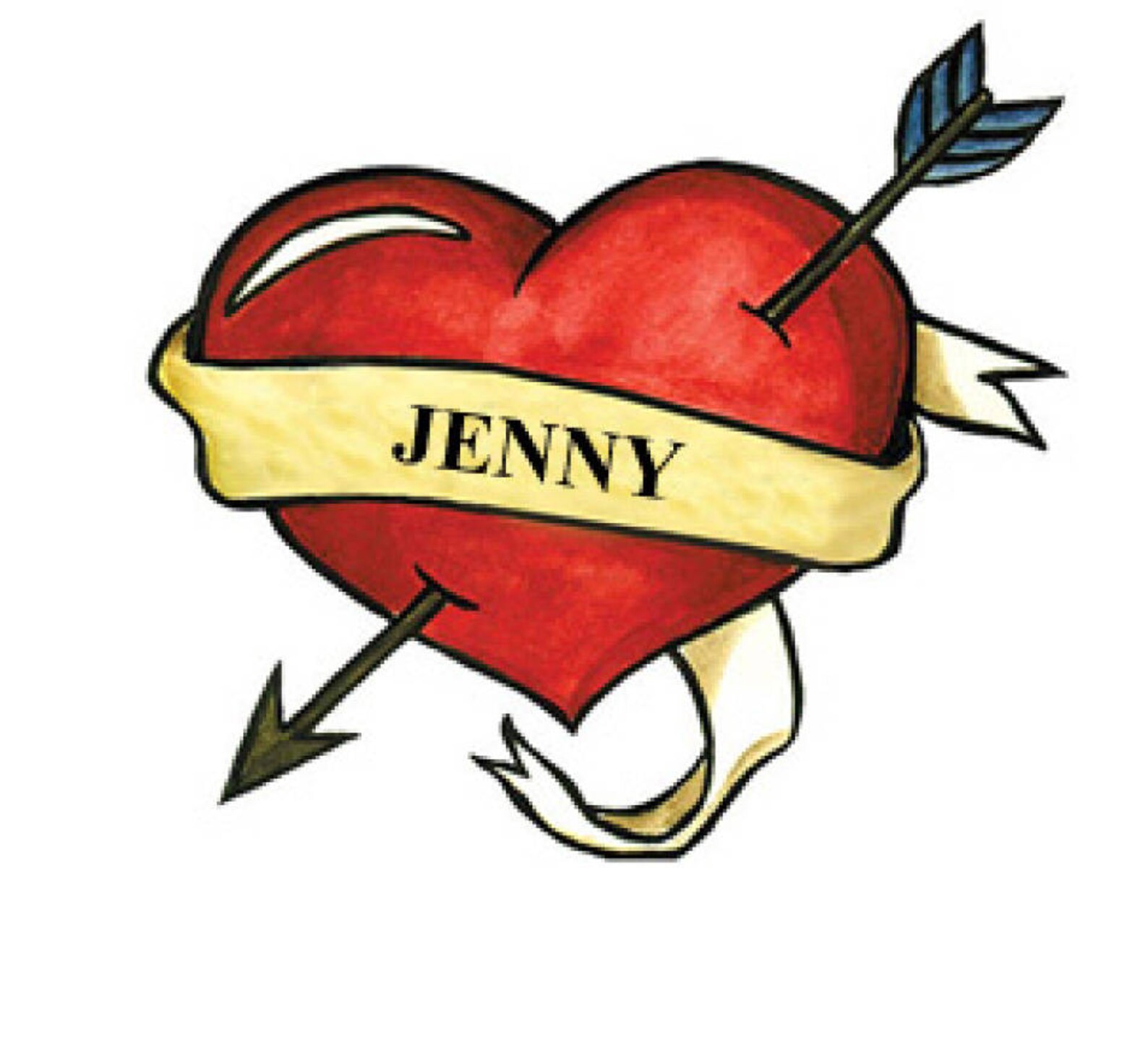 Custom Temporary Tattoo Heart Etsy