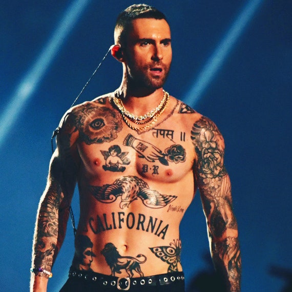 Adam Levine Halloween Temporary Tattoo Set  Etsy-6070