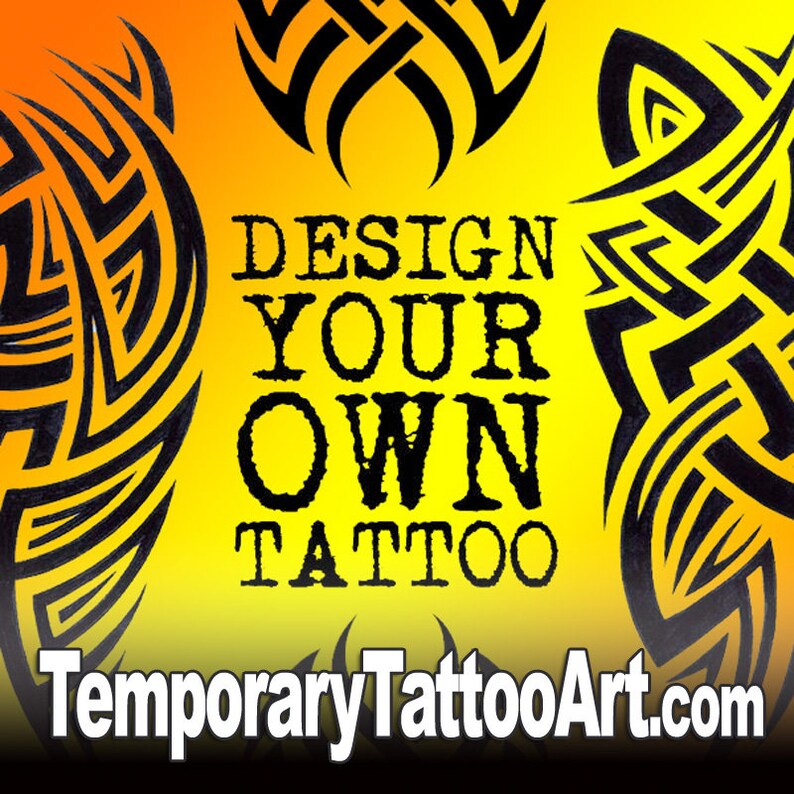 Custom Tattoo Design Temporary Fake Tattoos Etsy