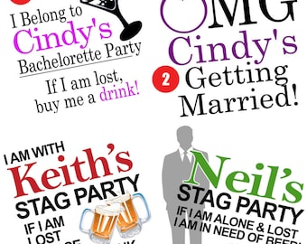 Stag Stagette Bachelor Bachelorette Party Wedding Temporary Tattoos Fake Tattoo Engagement Parties