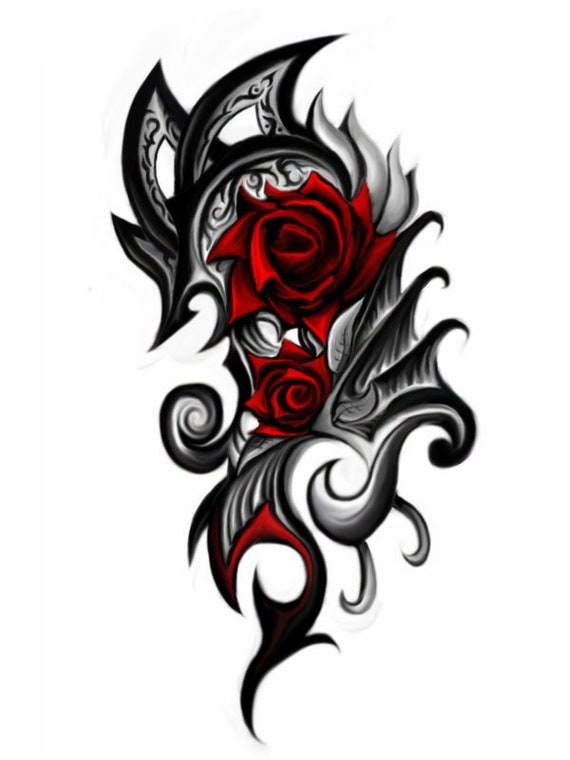 Black Snake and Sword Tattoo Design Sticker Spreadshirt