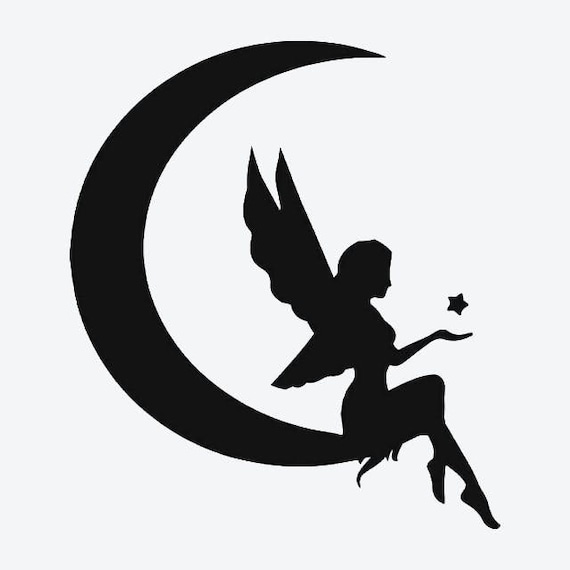 Moon Fairy Tattoo Fake Tattoos - Etsy